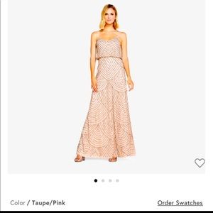 Adrianna Papell Art Deco Blouson Beaded Gown